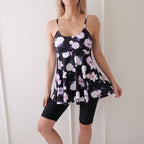 Damen Tankini-Set mit floralem Design und sportlichen Shorts R&B