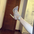 Damen elegante High Heel Sandalen mit verzierten Riemen R&B