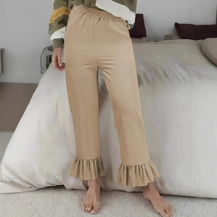 Damen Flauschige Culotte mit Volantabschluss R&B