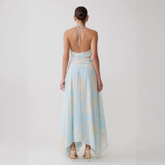 Damen Elegantes Wickelkleid mit tiefem V-Ausschnitt und floralem Design R&B