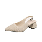 Damen Slingback-Pumps mit strukturiertem Obermaterial und elegantem Blockabsatz R&B