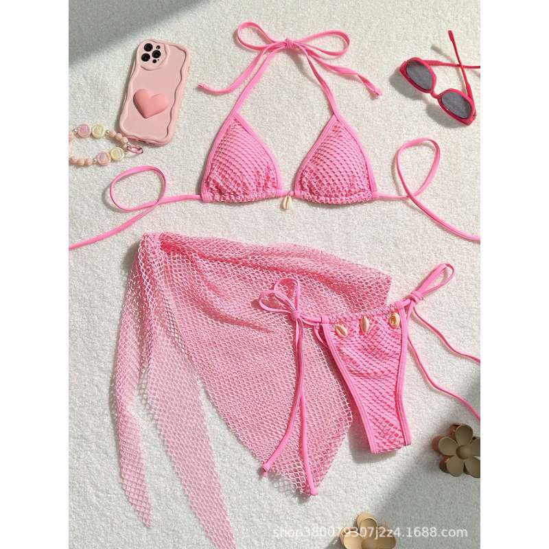 Damen Triangel-Bikini mit Netzdesign R&B