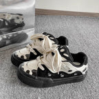 Damen Modische Sneaker mit verspieltem Kuhmuster und strapazierfähigem Obermaterial R&B