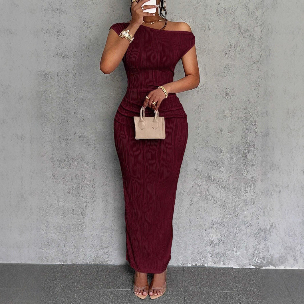 Damen Elegantes figurbetontes Maxikleid mit Raffungen R&B