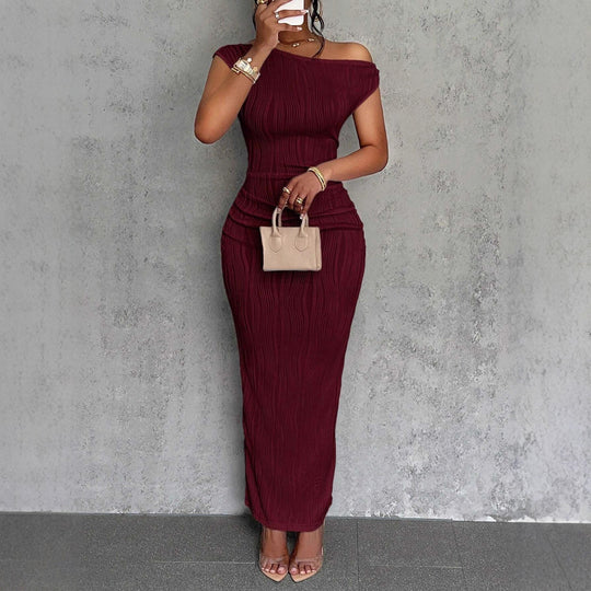Damen Elegantes figurbetontes Maxikleid mit Raffungen R&B