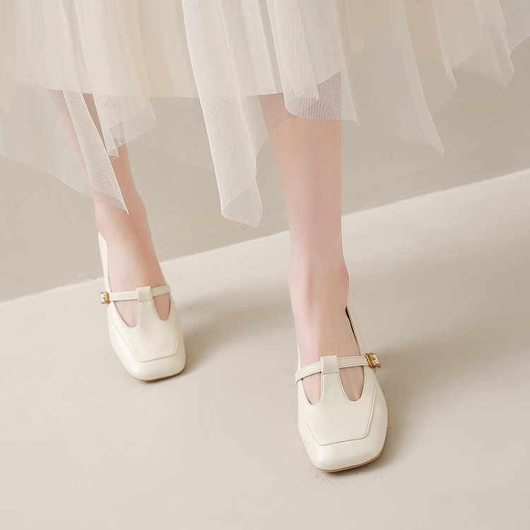 Damen elegante Mary Jane Pumps mit modischem Blockabsatz und verstellbarem Riemchen R&B