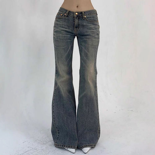 Damen Hochtaillierte Flared Jeans im Vintage-Look mit ausgestelltem Bein R&B