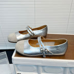 Damen Ballerinas mit modischem Riemen und hochwertiger Lederoberfläche R&B