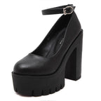 Damen Plateau-Pumps mit eleganter Doppelriemenführung und rutschfester Sohle R&B