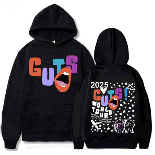 Damen Kapuzenpullover mit kreativen Grafikelementen und einzigartigem Tour-Print R&B