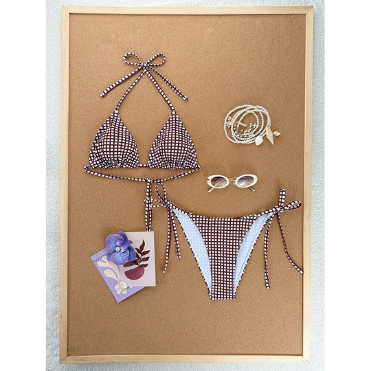 Damen Triangel-Bikini mit Animal-Print R&B