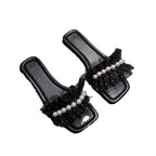 Damen Modische Slide-Sandalen mit Perlenverzierung und Tüll-Applikationen R&B