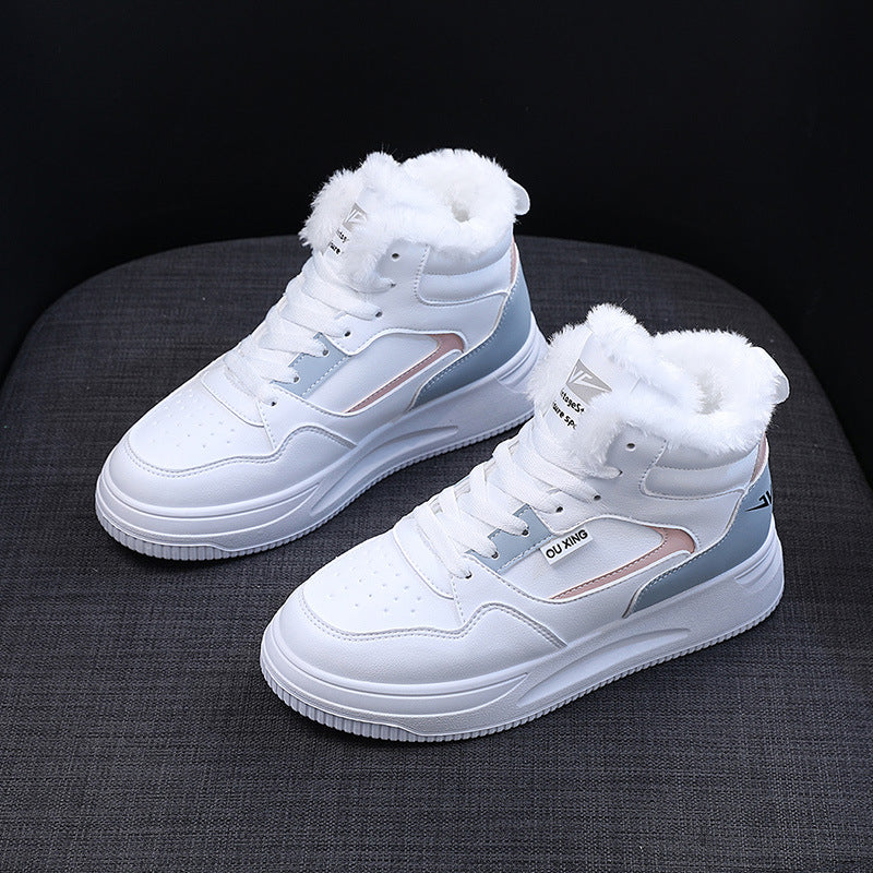 Damen warme High-Top Sneakers mit kuscheligem Innenfutter R&B