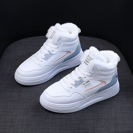 Damen warme High-Top Sneakers mit kuscheligem Innenfutter R&B