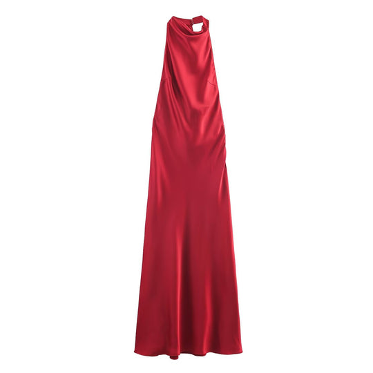 Damen Maxikleid mit hochgeschnittenem Kragen und eleganter Silhouette R&B