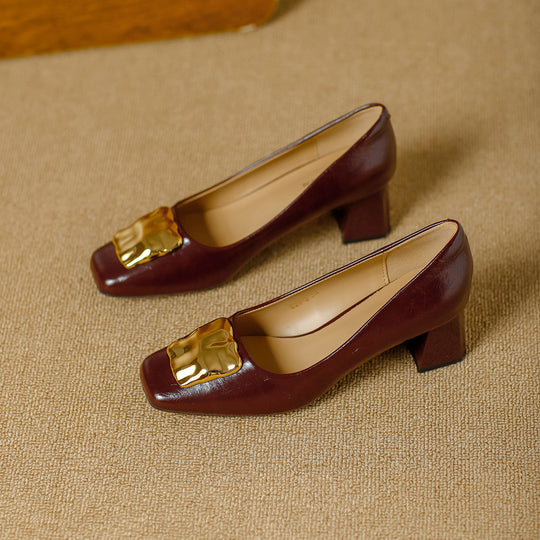 Damen Komfortable Blockabsatz-Pumps mit dekorativem Schmuckdetail R&B