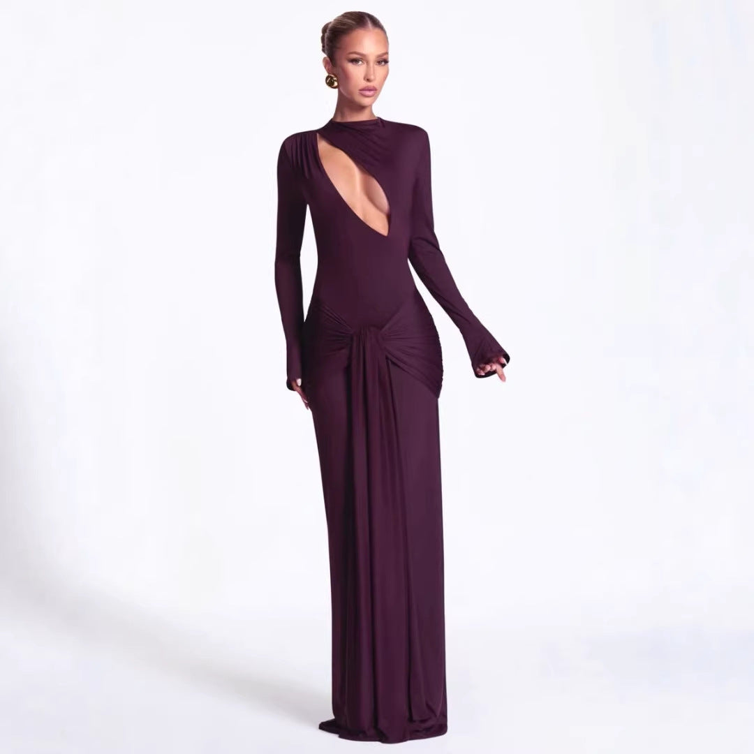 Damen Modisches Maxikleid mit asymmetrischem Ausschnitt R&B