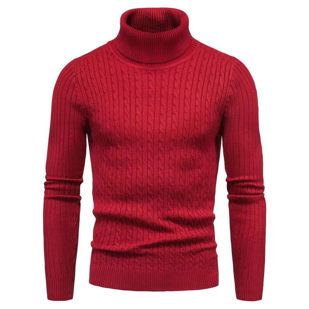 Herren Rollkragenpulli mit strukturiertem Zopfmuster R&B