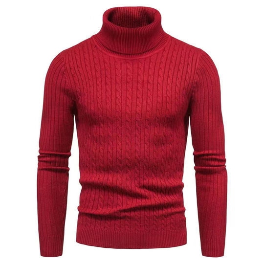 Herren Rollkragenpulli mit strukturiertem Zopfmuster R&B