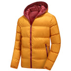 Herren isolierte Daunenjacke mit abnehmbarer Kapuze