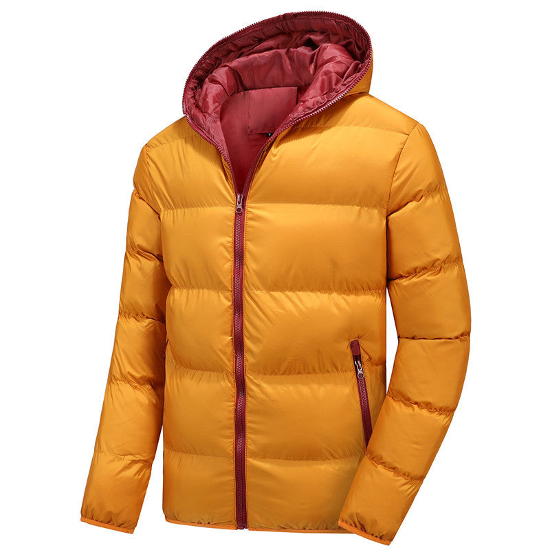 Herren isolierte Daunenjacke mit abnehmbarer Kapuze