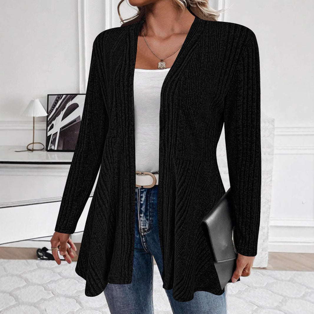 Damen Strickjacke mit asymmetrischem Design und offener Vorderseite