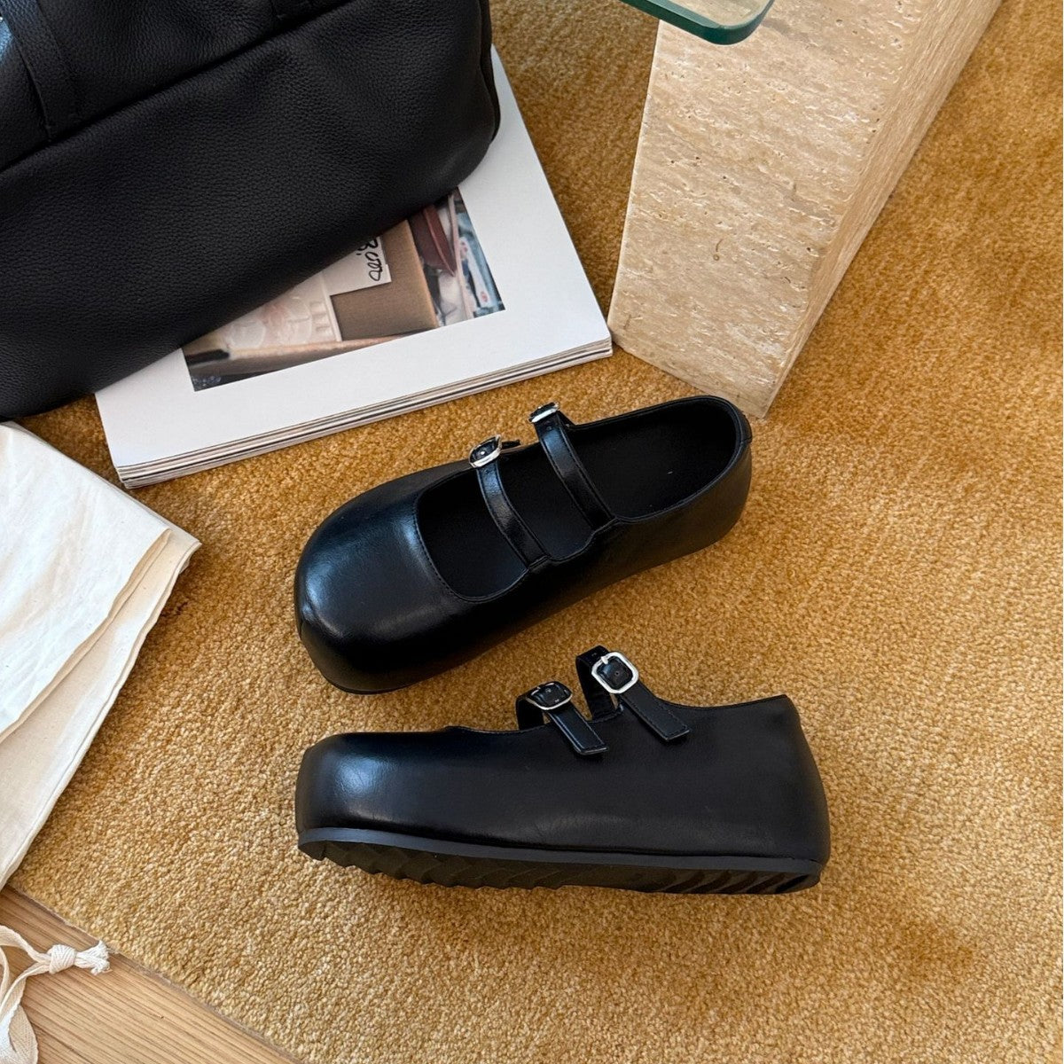 Damen Komfortable Mary Jane Schuhe mit dekorativen Schnallen