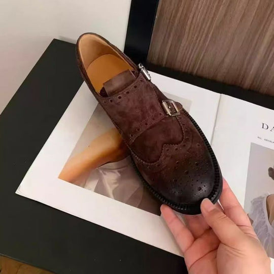 Damen elegante Schnürschuhe mit doppelter Schnalle R&B