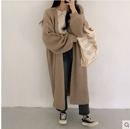 Damen Oversized Strickcardigan mit tiefen Raglanärmeln R&B