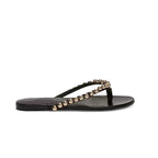 Damen Glänzende Zehentrenner-Sandalen mit modischen Perlenverzierungen R&B