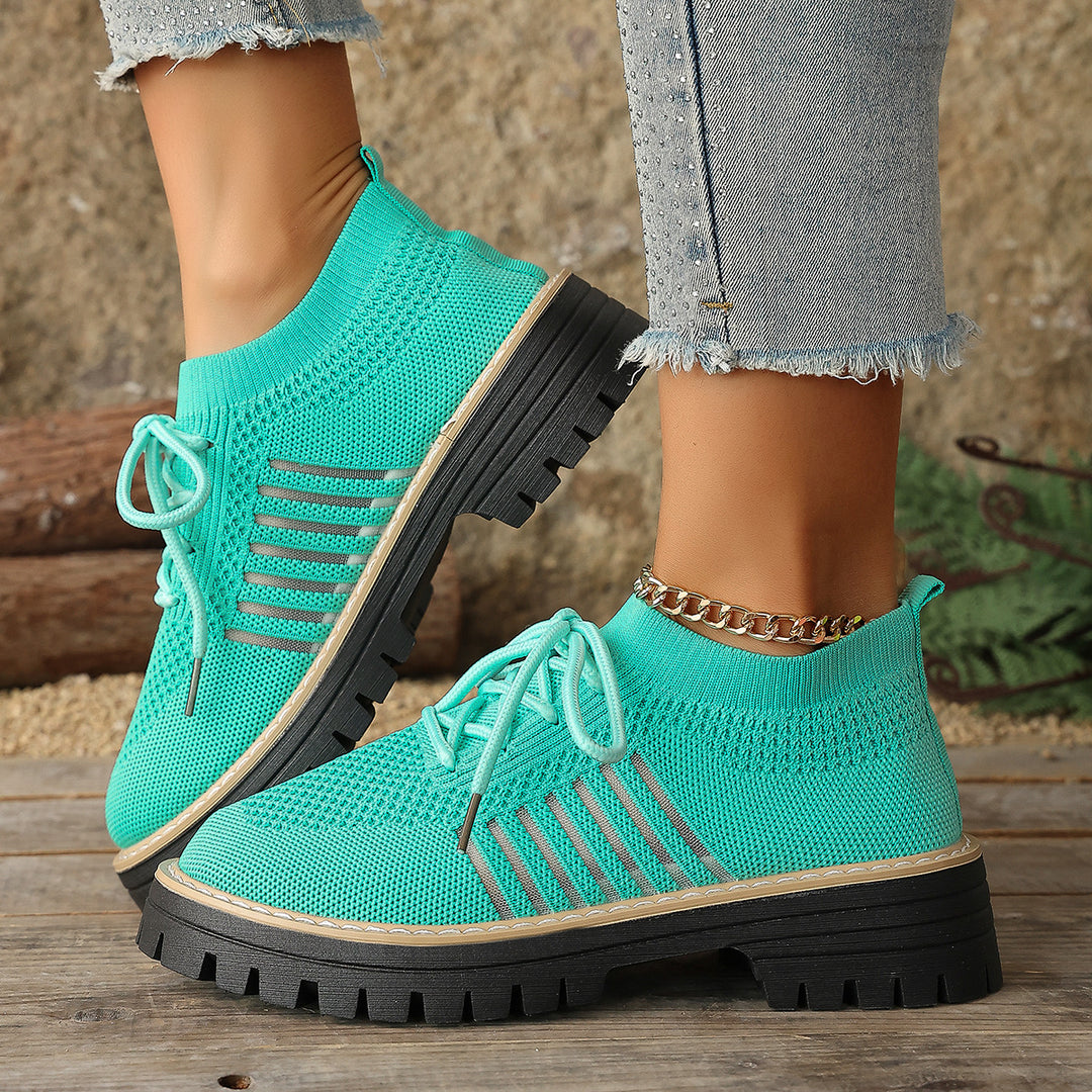 Damen Sportliche Strick-Sneaker mit rutschfester Sohle R&B