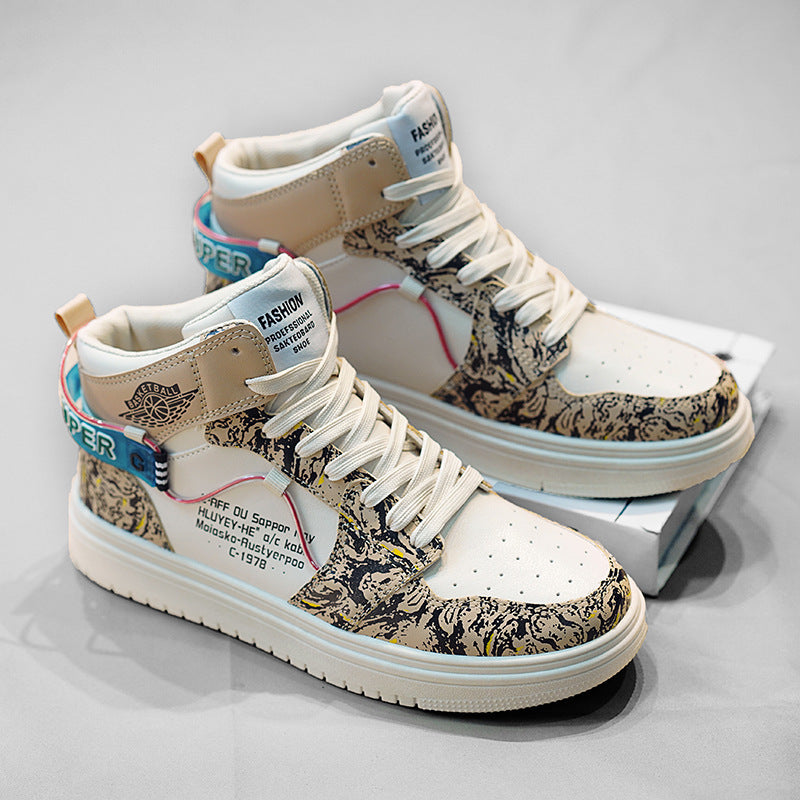 Damen Hohe Sneaker im urbanen Design mit auffälligem Print