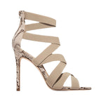 Damen Elegante High Heel Sandalen mit geflochtenen Riemen und strukturiertem Absatz R&B