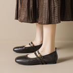 Damen Ballerinas mit eleganten doppelten Riemen und praktischen Schnallen