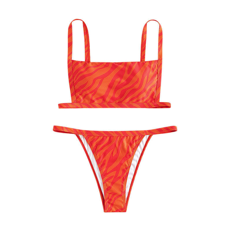 Damen Zweiteiliges Bikini-Set mit modernem Gitterdesign
