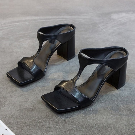 Damen elegante Plateau-Sandaletten mit geschwungenem Design R&B