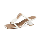 Damen Slingback-Pantoletten mit modischem Steg-Design und komfortablem Blockabsatz R&B