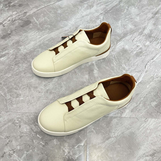 Damen Slip-On Sneakers mit eleganter Lederstruktur und rutschfester Sohle R&B