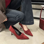 Damen spitze Pumps mit elegantem Schleifendetail R&B