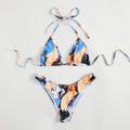 Damen Triangel-Bikini mit verstellbaren Trägern und modernem Farbspiel