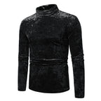 Herren eleganter Rollkragenpullover aus Samt R&B
