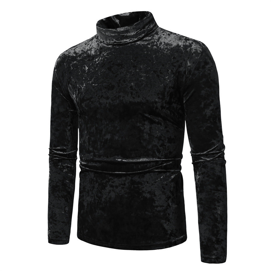 Herren eleganter Rollkragenpullover aus Samt R&B