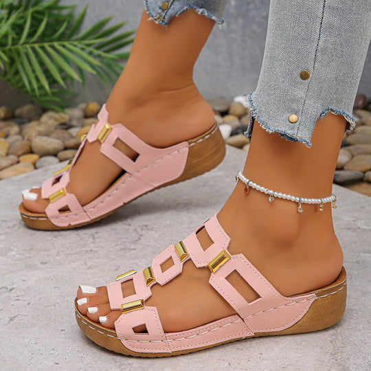 Damen Komfortable Sandalen mit dekorativen asymmetrischen Riemen R&B