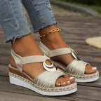 Damen Wedge-Sandaletten mit elegantem Riemendesign und komfortablem Fußbett R&B