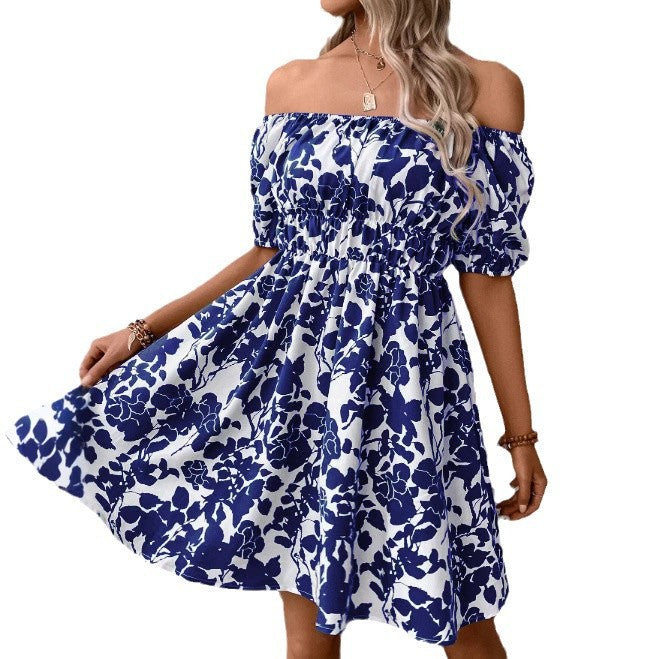 Damen Off-Shoulder Blusenkleid mit floralen Akzenten R&B