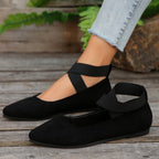 Damen Bequeme Ballerinas mit modischen Kreuzriemen R&B