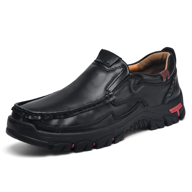 Herren Multifunktionale und bequeme Leder-Slipper mit rutschfester Sohle R&B
