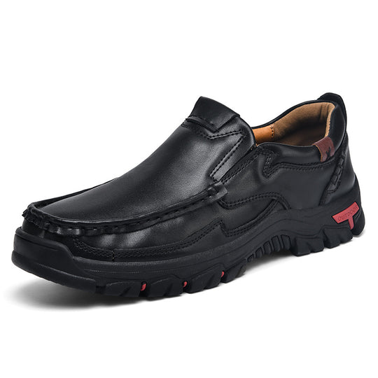 Herren Multifunktionale und bequeme Leder-Slipper mit rutschfester Sohle R&B