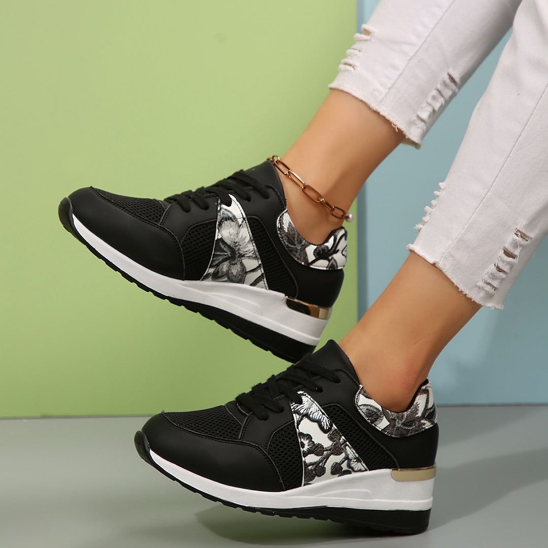 Damen sportive Sneaker mit floralen Akzenten R&B