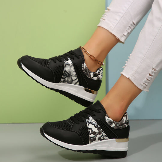 Damen sportive Sneaker mit floralen Akzenten R&B